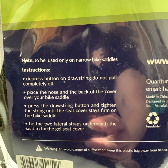 BIKEROO Gel Bike Seat Cover NEW Spin Class Narrow Padded Cushion Purple Small - Picture 7 of 9